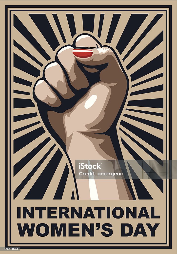 Journée de la femme - clipart vectoriel de Poing libre de droits