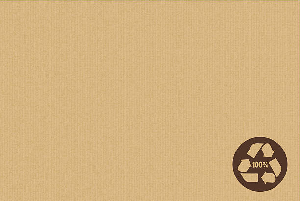 Recyclable Symbol On Cardboard Recyclable symbol on cardboard. Copy space. recycled material stock illustrations