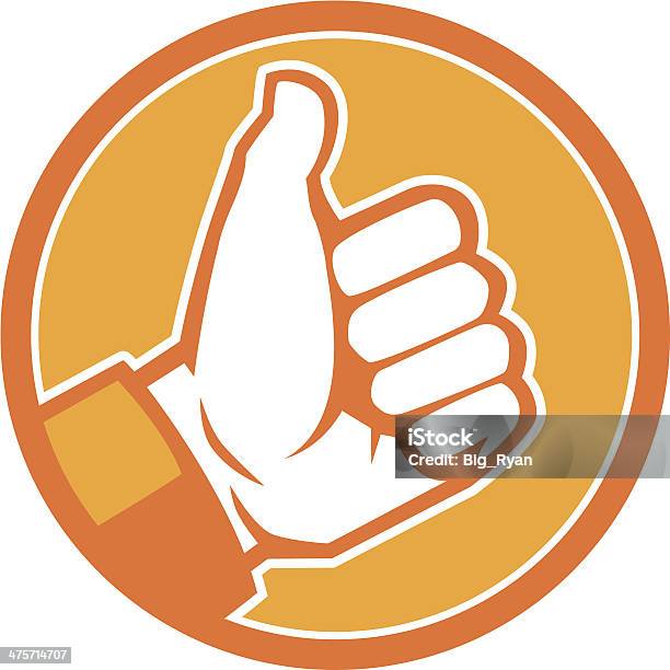 Orange Thumbs Up Icon Stock Illustration - Download Image Now - Thumb, Admiration, Friendship