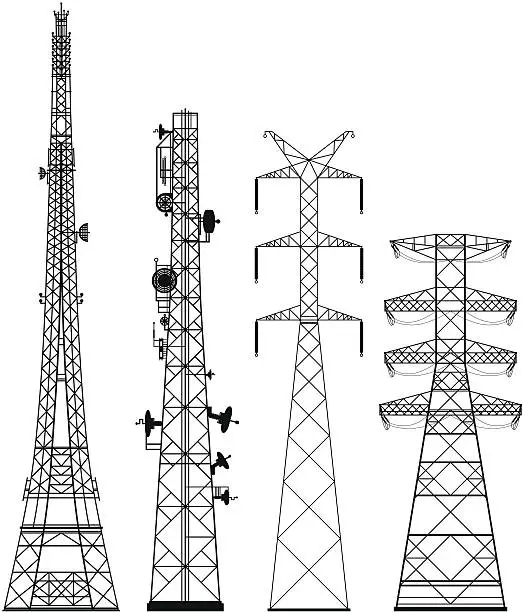 Vector illustration of Telecommunications Towers