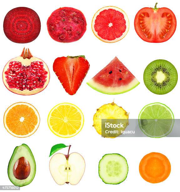 Fruit Slices Stock Photo - Download Image Now - Slice of Food, Watermelon, White Background