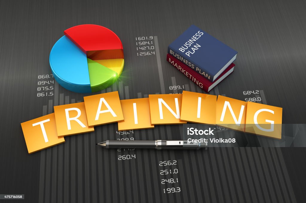 Training concept Training concept illustration of business books 2015 Stock Photo