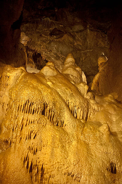 Cheddar Gorge Caves Cheddar Gorge, Cave, Underground, Stalactite, Reflection, Overcast, Limestone, Stalagmite cheddar gorge stock pictures, royalty-free photos & images