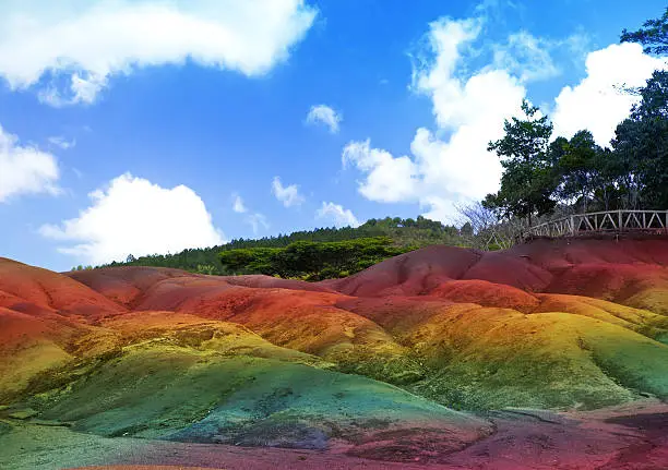 Main sight of Mauritius- Chamarel- seven color lands