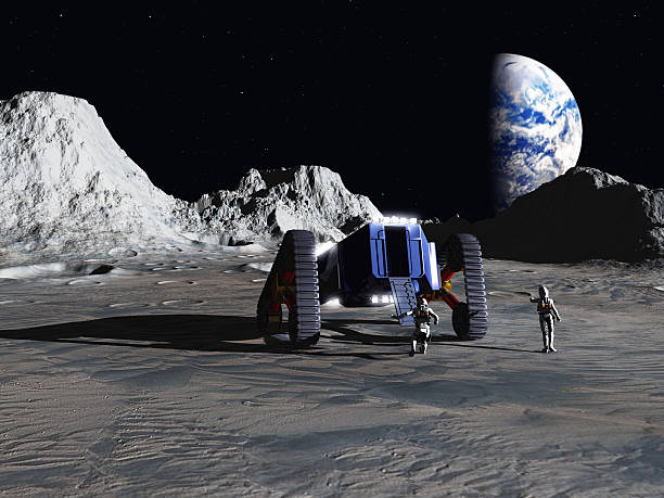 Lunar explorers stock photo