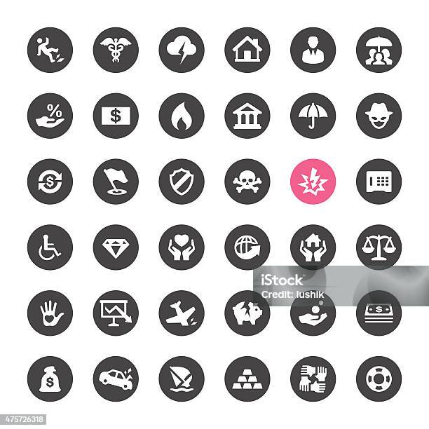 Accident And Insurance Vector Icons Stock Illustration - Download Image Now - Breaking, Broken, Flag