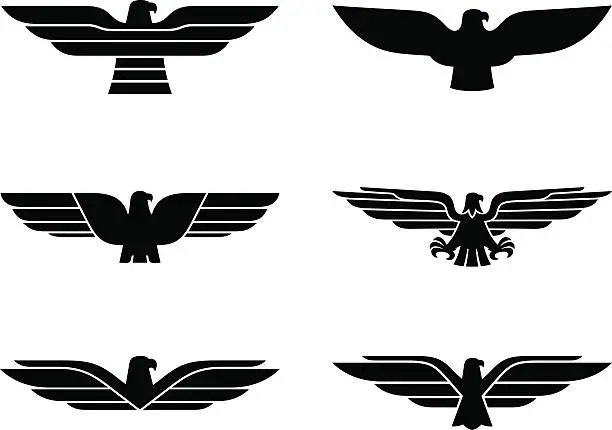 Vector illustration of Eagle set
