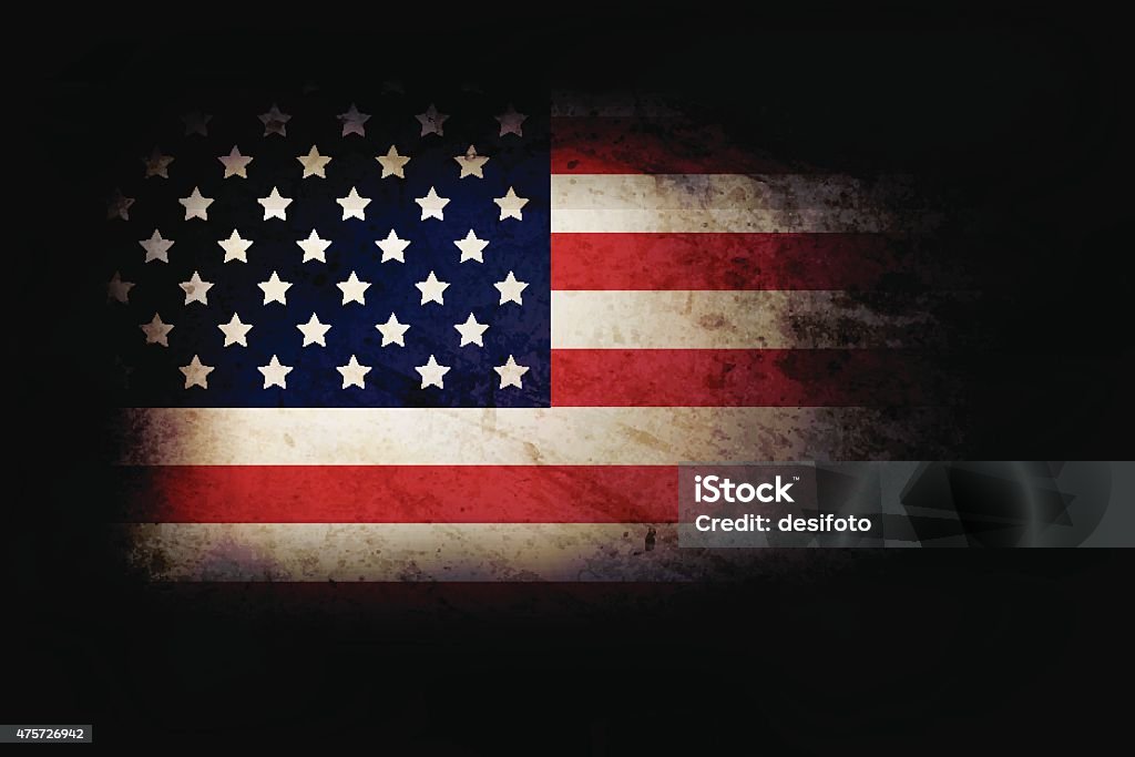 USA grunge flag over dark base Grunge Vector illustration of USA flag over dark base, boundary American Flag stock vector