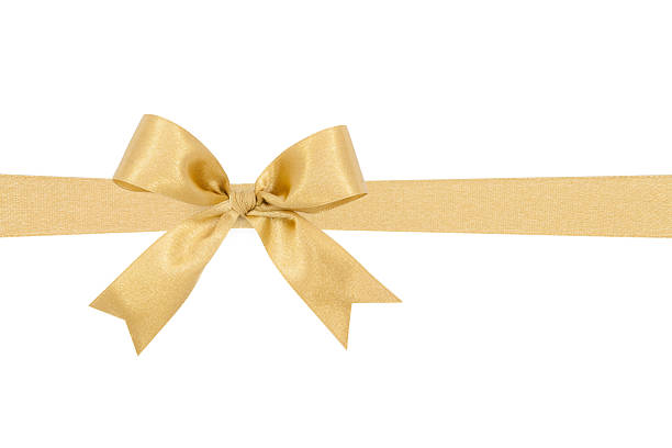 istock Gold satin gift bow ribbon 475727688