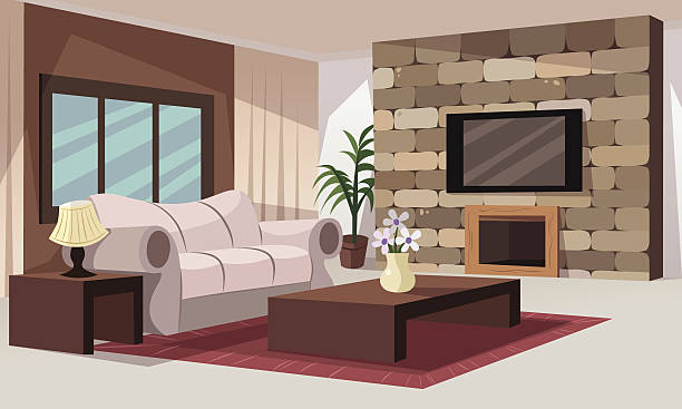 wohnzimmer room - living room stock-grafiken, -clipart, -cartoons und -symbole