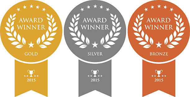 Gold, silver and bronze winner medals Vector of Gold, silver and bronze winner award medals. EPS ai 10 file format. silver medal stock illustrations