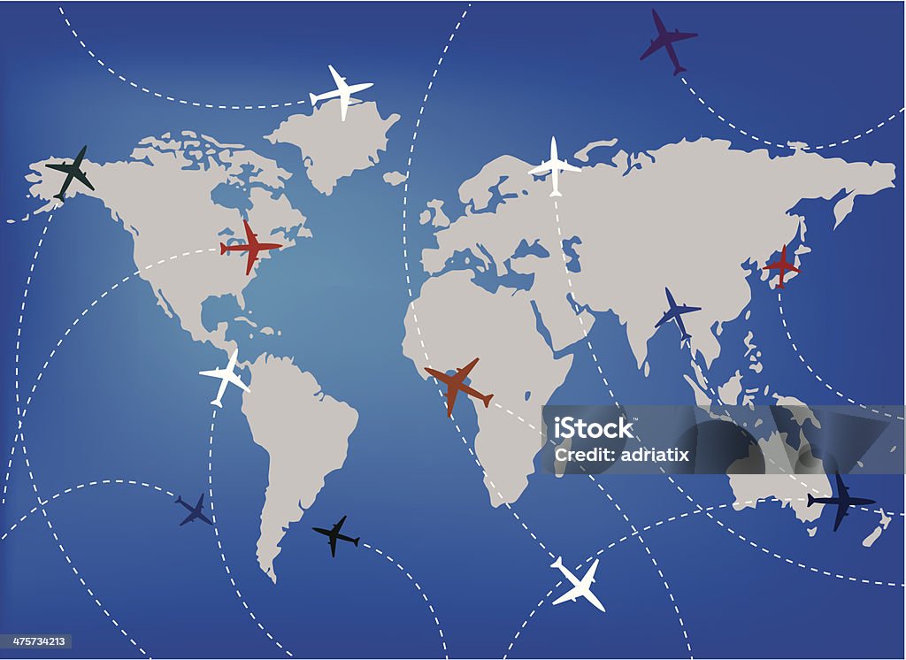 航空機や地図 - イラストレーションのロイヤリティフリーベクトルアート