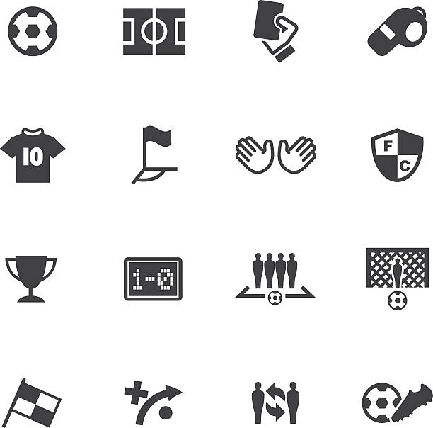 World Soccer Silhouette icons 1 World Soccer Silhouette icons 1 EPS 10 most valuable player stock illustrations