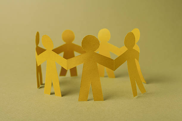 istock Group of paper chain people 475734704