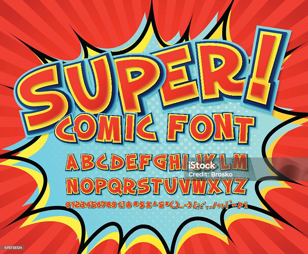 Kreative comic Schriftart aus.  Vektor-alphabet im Stil der pop-art - Lizenzfrei Comic - Publikation Vektorgrafik