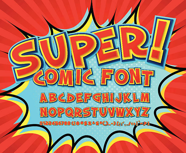 creative comic font. vector alphabet in style pop art - 卡通 字體 幅插畫檔、美工圖案、卡通及圖標