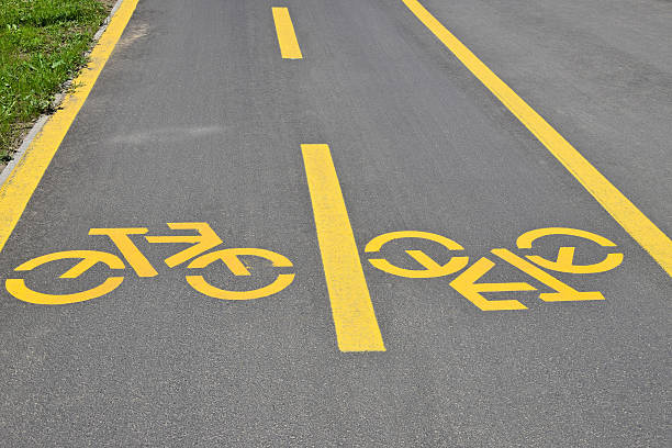 istock Bicycle signs on the road 475742560