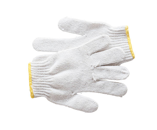 istock Cotton gloves on white background. 475743104