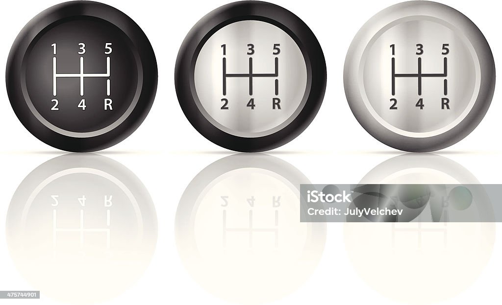 gear shift Gear shift set on a white background.  Black Color stock vector
