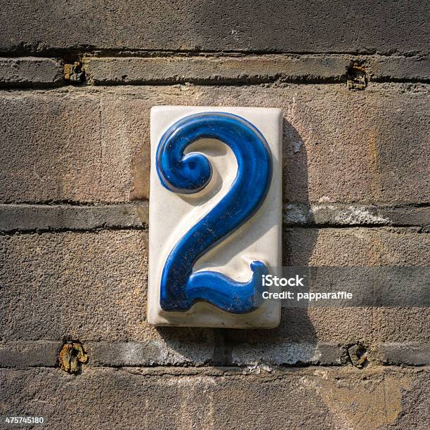 House Number 2 Stock Photo - Download Image Now - Number 2, 2015, Blue