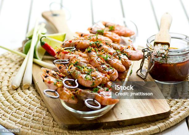 Bbq Shrimps Stock Photo - Download Image Now - Barbecue - Meal, Chili Pepper, Healthy Eating