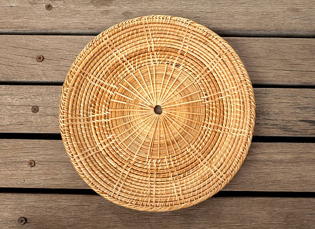 istock Rattan placemats on wood floor center 475748328
