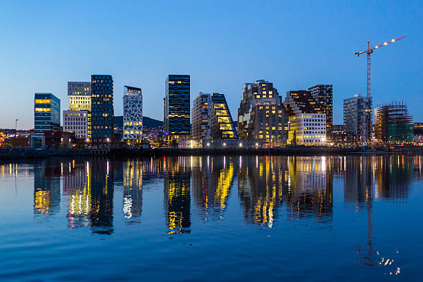 istock Modern buildings in Oslo at twilight. 475748696