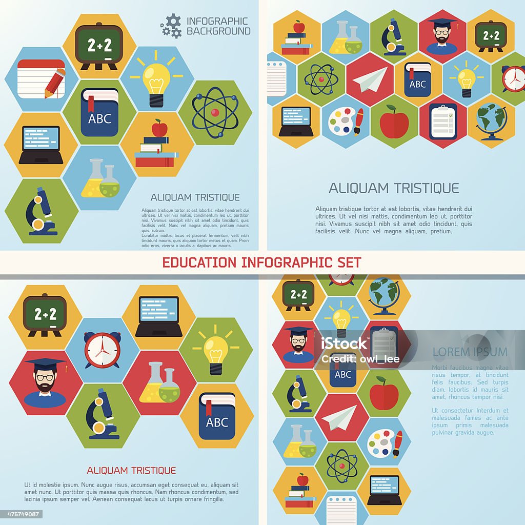 Flat education infographic background. Flat education infographic background. Colorful template for you design. Abstract stock vector