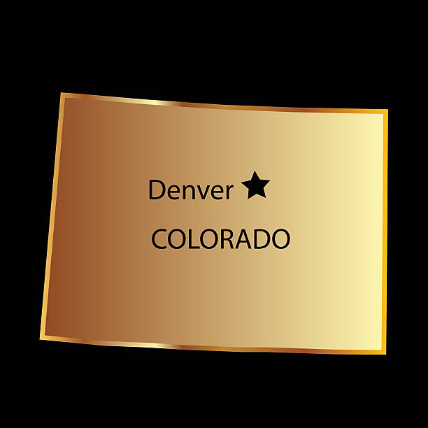 Colorado gold state map Colorado gold state map illustration goldco review answers stock illustrations