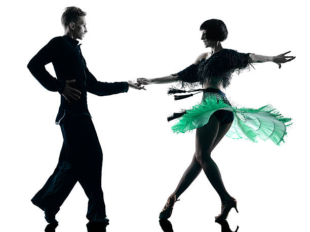 modern ballet dancer performing. double exposure photo