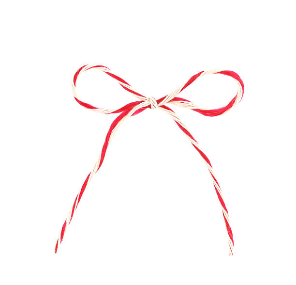 istock Red and white bow rope isolated on white 475751498