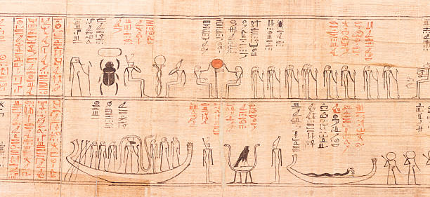 papyrus égyptien - vellum paper parchment document photos et images de collection