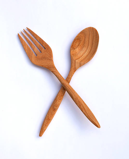 istock Wooden fork and spoon natural wood color 475753016