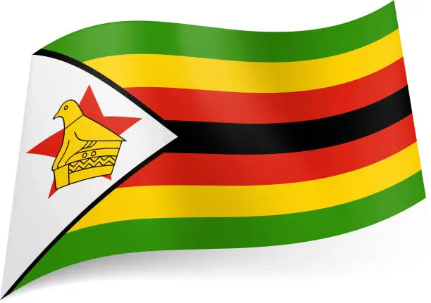 Vector illustration of State flag of Zimbabwe