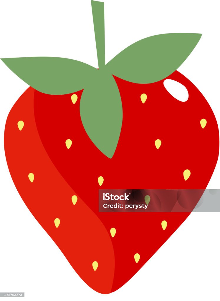 strawberry One red ripe strawberry on white background Berry Fruit stock vector