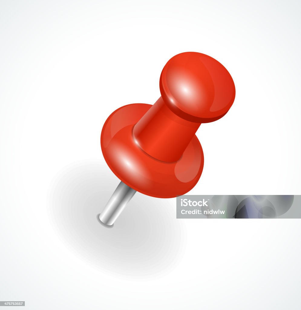 Pushpin Visuals Vector Red Pushpin On White Background Stock Illustration - Download ...