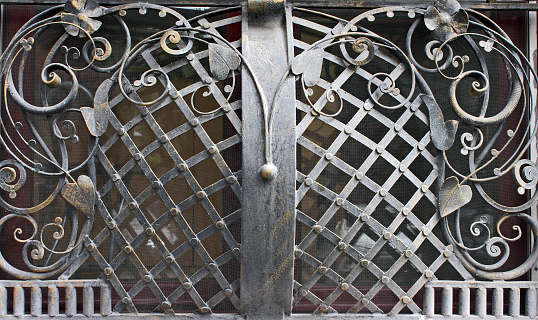 Old of decorative metal fence in Yerevan,Armenia.