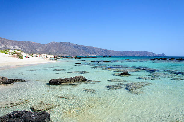 istock Elafonissi beach, with pinkish white sand and turquoise water, Crete 475755575