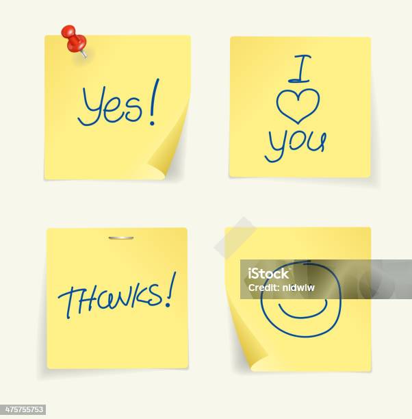 Vector Set Of Yellow Sticky Notes And Text Stock Illustration ...