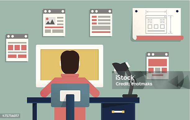 Vector Flat Illustration Of Application Or Website Development Stock Illustration - Download Image Now