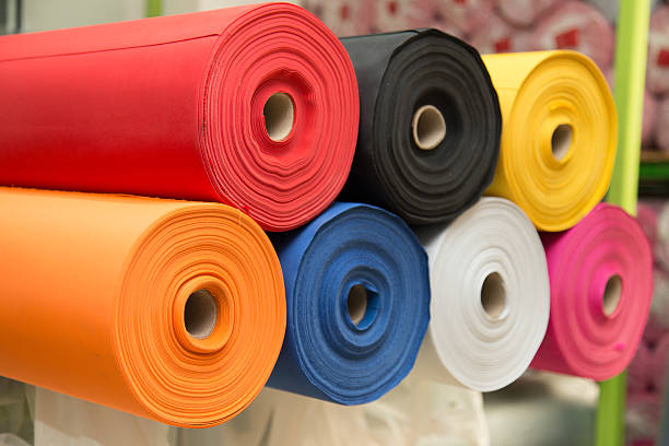 カラフルな不織布素材のファブリックロール - cotton textile material industry ストックフォトと画像