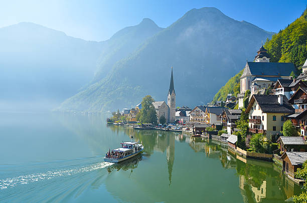 hallstatt - scenics landscape nature the natural world - fotografias e filmes do acervo