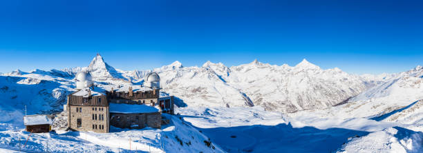 istock Panorama view of Matterhorn and Pennine Alps Massive from Gorner 475758590