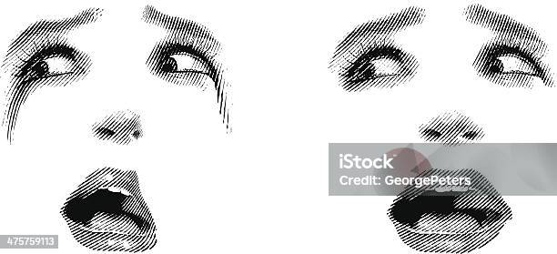 Gesicht Von Shock Stock Vektor Art und mehr Bilder von Frauen - Frauen, Illustration, Maske