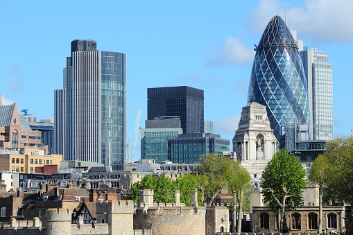 London skyline, United Kingdom - cityscape with modern buildings