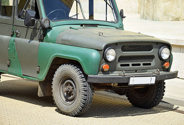 istock Front part of a military jeep 475762354