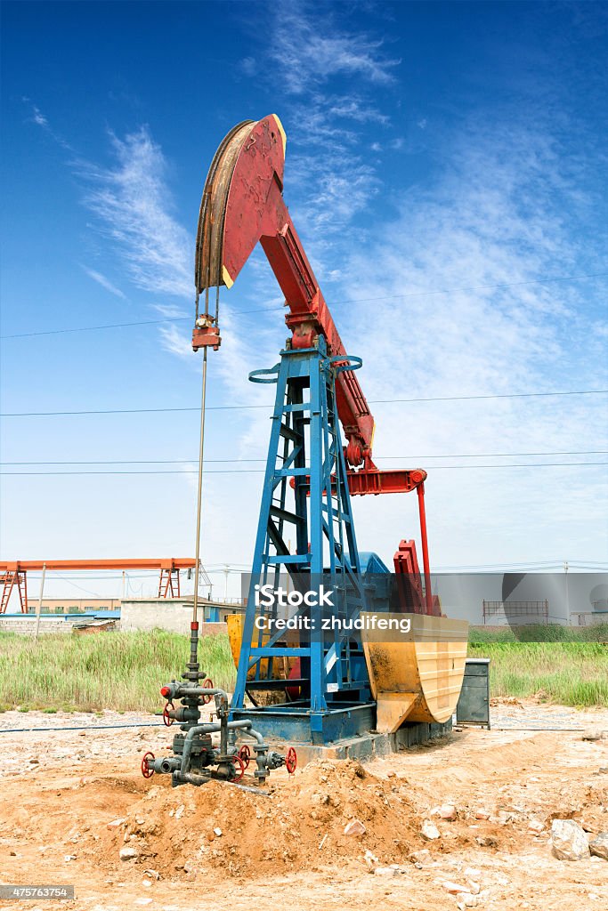 oil field and blue sky 2015 Stock Photo