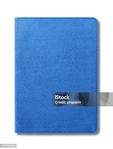 Blue Velvet Notebook Isolated On White Background Stock Photo - Download Image Now - Note Pad, Laptop, Leather