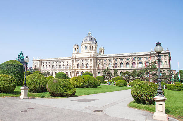 Vienna, Austria - August 28, 2022: The facade of the Museum of Natural History in Vienna, Austria, as seen from the Maria-Theresien-Platz square