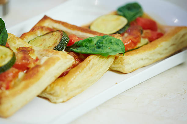 puff with tomato and zucchini